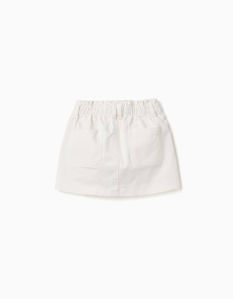Jupe en sergé avec taille paperbag et poches Blanc 2 - vertbaudet enfant 