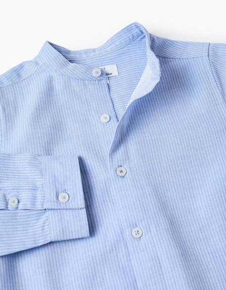 Ensemble chemise rayée à manches longues et short en coton Bleu 3 - vertbaudet enfant 