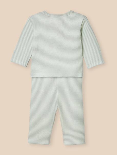 Pyjama rayé en côtes bébé Rayure amande 5 - vertbaudet enfant 