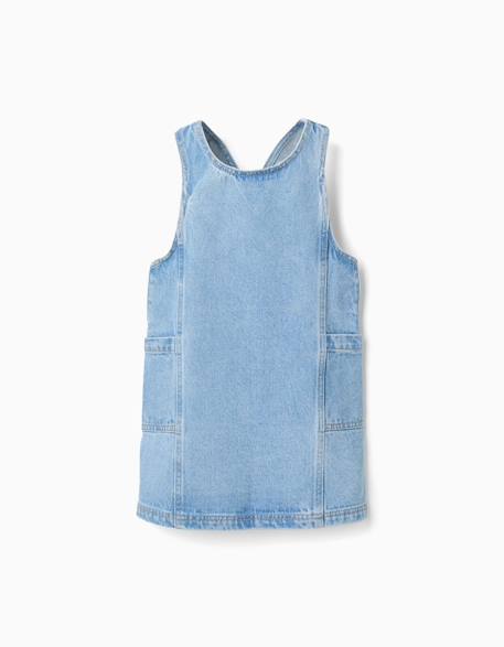 Fille-Robe salopette en jean avec poches