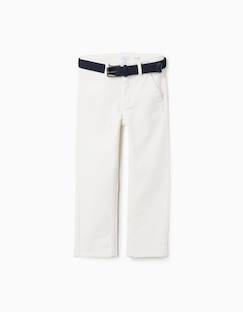 -Pantalon chino slim en sergé avec ceinture