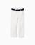 Pantalon chino slim en sergé avec ceinture Blanc+Bleu+Rouge foncé 1 - vertbaudet enfant 