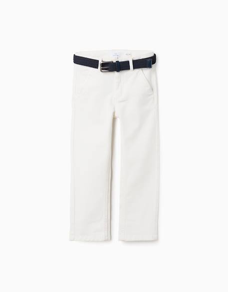 Garçon-Pantalon chino slim en sergé avec ceinture