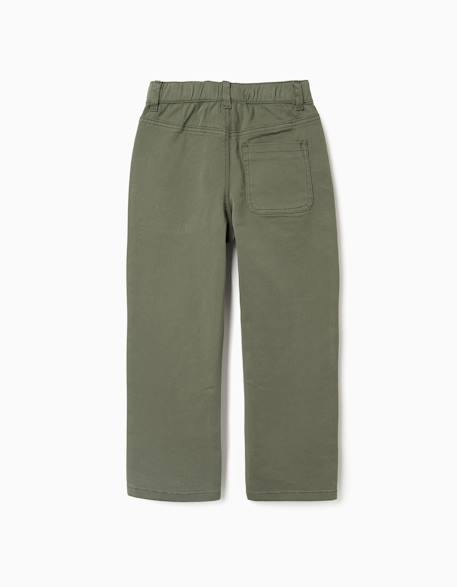 Pantalon baggy en sergé avec poches Vert foncé 2 - vertbaudet enfant 