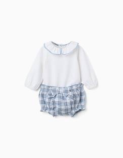 -Body en coton + bloomer à carreaux b&s
