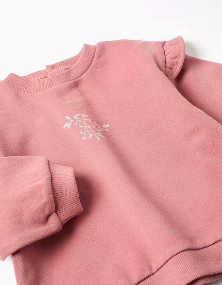 Sweat à imprimé floral + pantalon évasé Rose 3 - vertbaudet enfant 