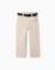 Pantalon chino slim en sergé avec ceinture Beige clair+Bleu foncé 1 - vertbaudet enfant 