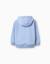 Sweat en coton à col zippé et capuche Bleu clair 2 - vertbaudet enfant 