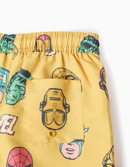 Short de bain avec motif marvel et cordon de serrage Jaune foncé 4 - vertbaudet enfant 
