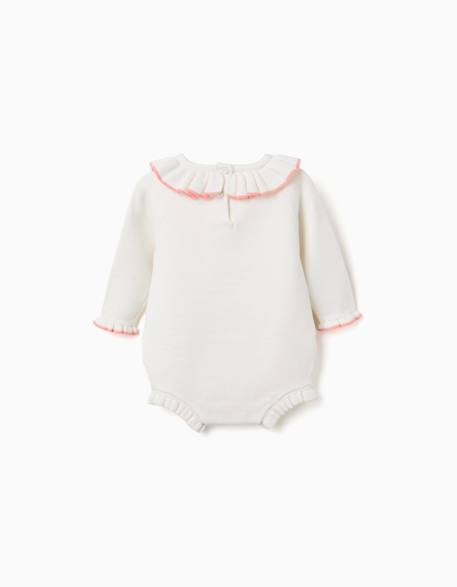 Combinaison en maille à bords volantés Blanc 2 - vertbaudet enfant 