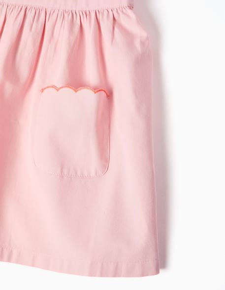 Robe en popeline avec col et manches à volants Rose clair 4 - vertbaudet enfant 