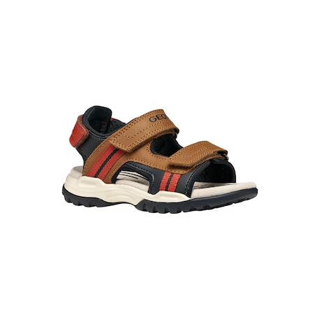 Sandales en cuir  à scratch Marron clair   rust+Navy orange 5 - vertbaudet enfant 