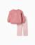 Sweat à imprimé floral + pantalon évasé Rose 1 - vertbaudet enfant 