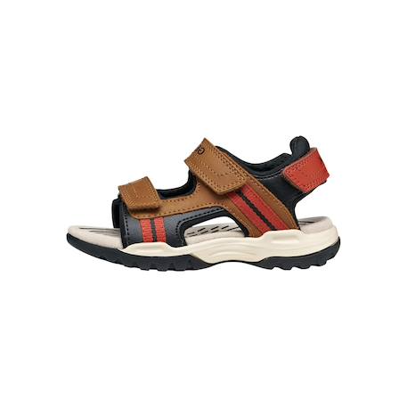 Sandales en cuir  à scratch Marron clair   rust+Navy orange 2 - vertbaudet enfant 
