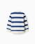 Sweat en coton rayé avec col polo Bleu foncé 3 - vertbaudet enfant 