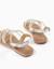 Sandales en cuir à brides brillantes Gris 3 - vertbaudet enfant 