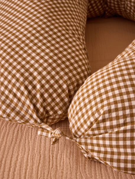 Coussin d'allaitement Imprimé hirondelles+Vichy caramel 4 - vertbaudet enfant 
