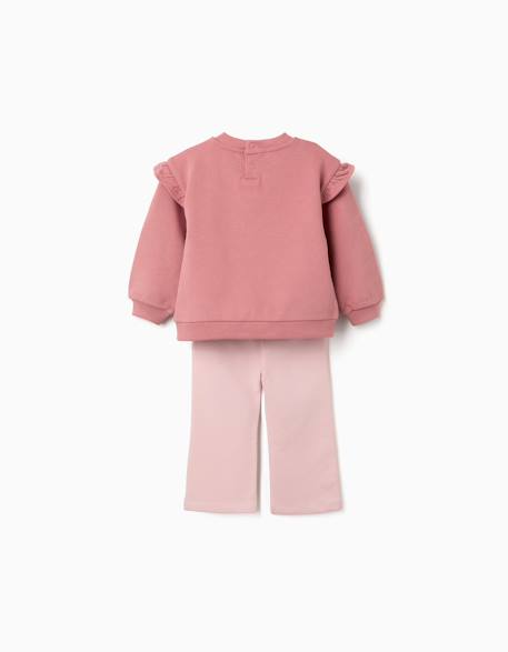 Sweat à imprimé floral + pantalon évasé Rose 2 - vertbaudet enfant 