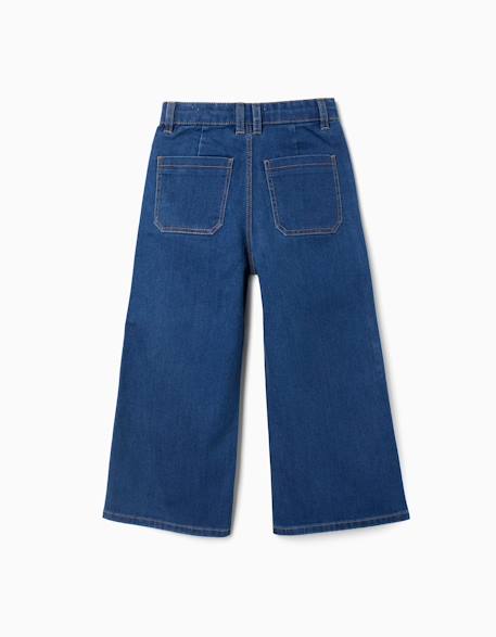 Pantalon en jean à jambes larges Bleu+Bleu clair 2 - vertbaudet enfant 