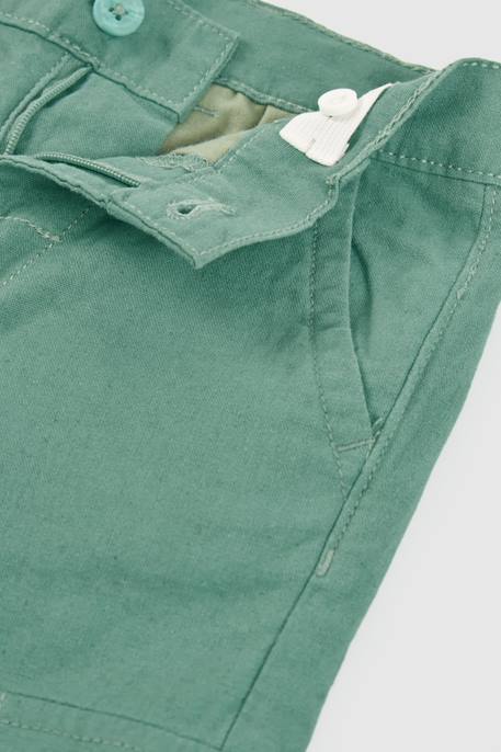 Pantalon enfant lin Vert 3 - vertbaudet enfant 