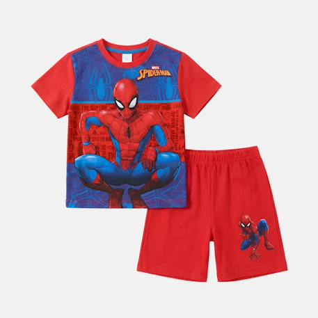 Ensemble garçon t-shirt manches courtes et short spiderman Bleu+Rouge 8 - vertbaudet enfant 