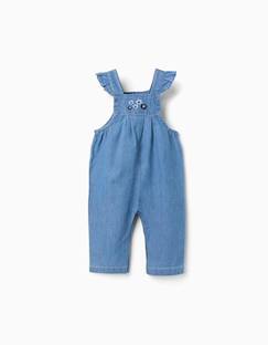 Combinaison en jean avec fleurs brodées  - vertbaudet enfant