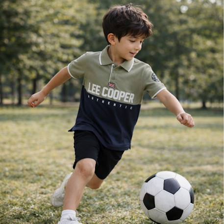 Polo manches courtes garçon imprimé Beige+Marine+Noir+Vert 17 - vertbaudet enfant 