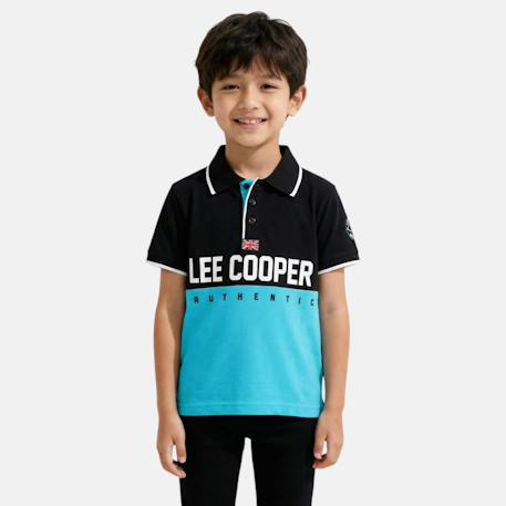 Polo manches courtes garçon imprimé Beige+Marine+Noir+Vert 11 - vertbaudet enfant 