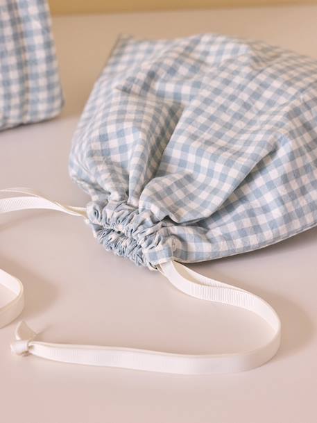 Trousse de toilette en coton vichy Vichy caramel+Vichy vert 7 - vertbaudet enfant 