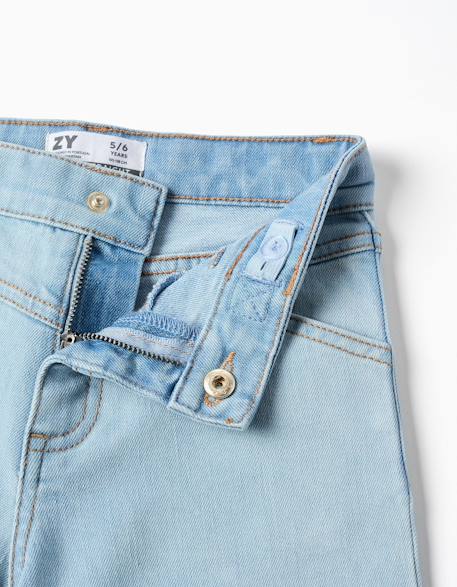 Jean à jambe large en coton Bleu clair 3 - vertbaudet enfant 