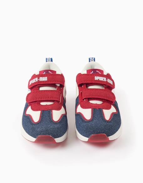 Baskets bi-matière lumineuses avec spider-man Bleu foncé 2 - vertbaudet enfant 