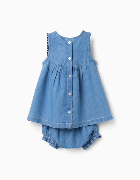 Robe en jean + bloomer à volants Bleu 2 - vertbaudet enfant 