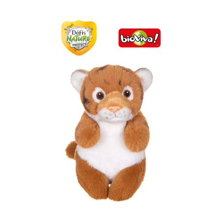 Peluche défis nature protect - tigre du bengale - 15 cm Collaboration Bioviva Noir 1 - vertbaudet enfant 