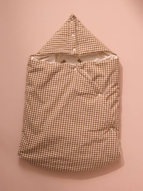 Nid d'ange en percale de coton Vichy caramel 1 - vertbaudet enfant 