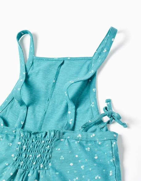 Combinaison en coton à motif floral Bleu 3 - vertbaudet enfant 