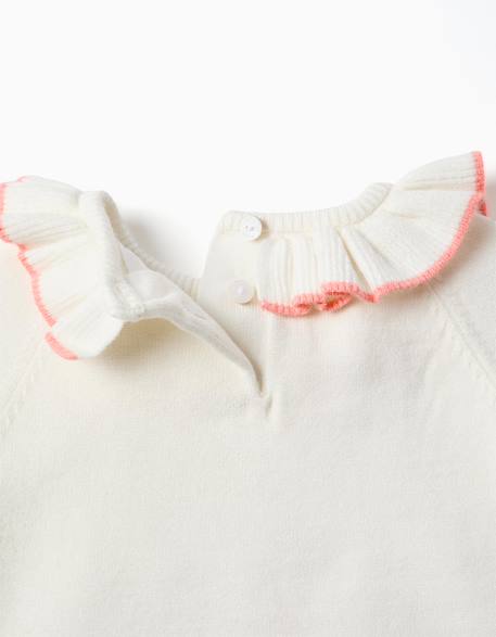 Combinaison en maille à bords volantés Blanc 4 - vertbaudet enfant 