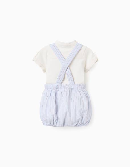Ensemble body + short à rayures en coton Rouge foncé 2 - vertbaudet enfant 