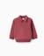 Sweat en coton avec col polo Marrón 1 - vertbaudet enfant 