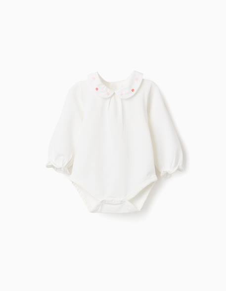 Bébé-Body à manches longues avec fleurs et volants
