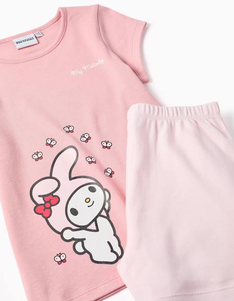 Pyjama en coton à manches courtes avec imprimé my melody Rose clair 3 - vertbaudet enfant 