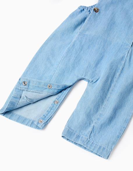 Combinaison en jean avec élastique Bleu 4 - vertbaudet enfant 