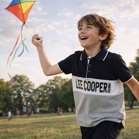 Polo manches courtes garçon imprimé Gris+Marine+Noir+Rouge 2 - vertbaudet enfant 