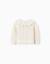 Cardigan en coton avec maille ajourée et volants Beige clair 2 - vertbaudet enfant 