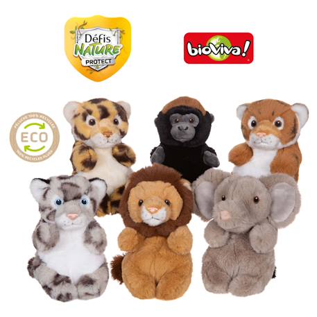 Peluche défis nature protect - gorille - 15 cm Collaboration Bioviva Gris 2 - vertbaudet enfant 