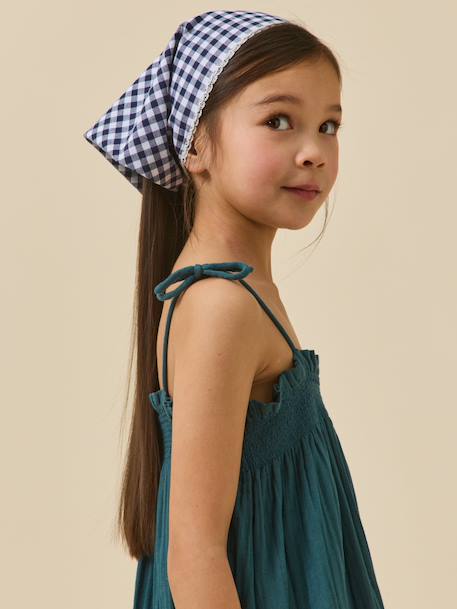 Foulard vichy fille Vichy encre/creme+Vichy jaune 4 - vertbaudet enfant 