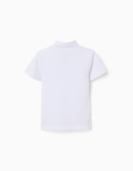 Polo en coton avec col mao et poche Blanc 2 - vertbaudet enfant 