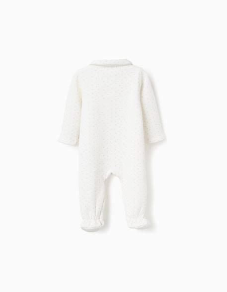 Grenouillère avec doublure en peluche douce et pois Blanc 2 - vertbaudet enfant 