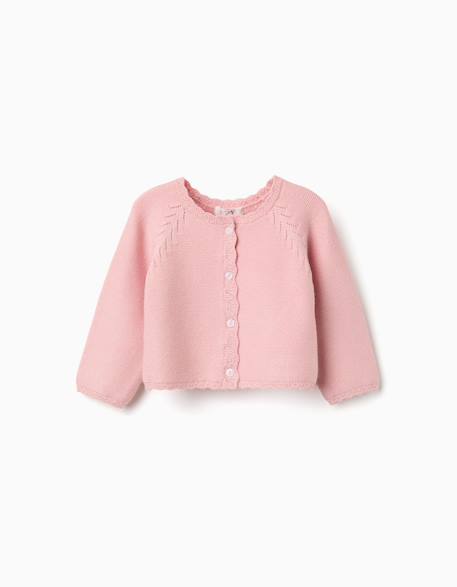 Bébé-Gilet en maille avec bords festonnés