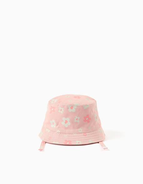 Bob avec fleurs et liens latéraux Rose clair 1 - vertbaudet enfant 