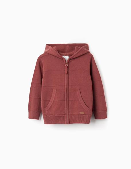 Bébé-Gilet en maille à capuche et lignes en relief